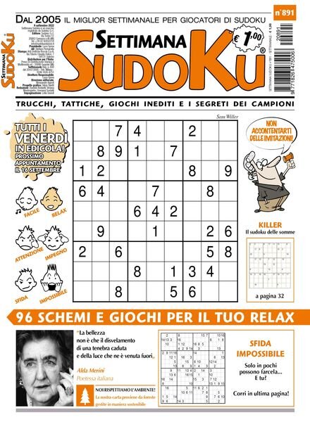 Settimana Sudoku – 07 settembre 2022 Cover