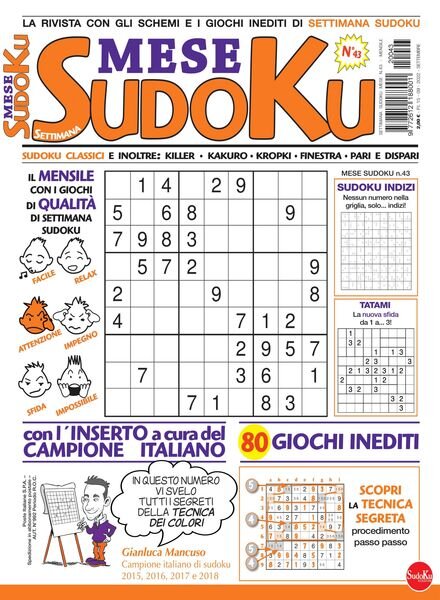 Settimana Sudoku Mese – 15 settembre 2022 Cover
