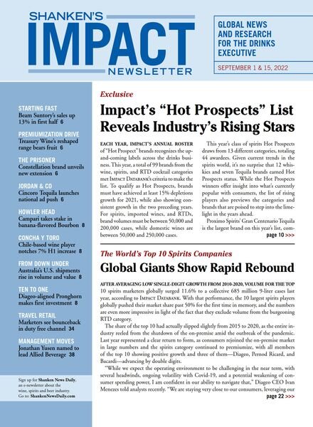 Shanken’s Impact Newsletter – September 01 2022 Cover