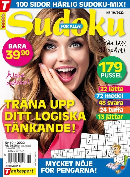 Sudoku fOr alla – 08 september 2022 Cover