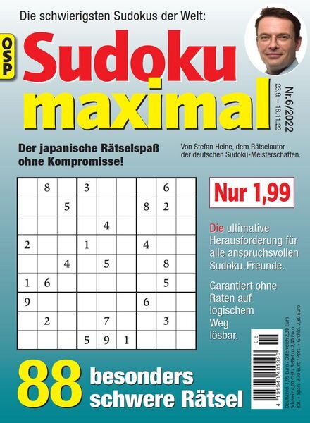 Sudoku Maximal – Nr 6 2022 Cover