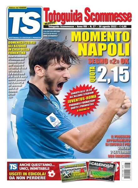 Totoguida Scommesse – 26 Agosto 2022 Cover