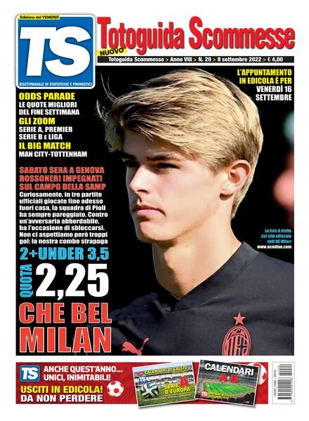 Totoguida Scommesse – 9 Settembre 2022 Cover