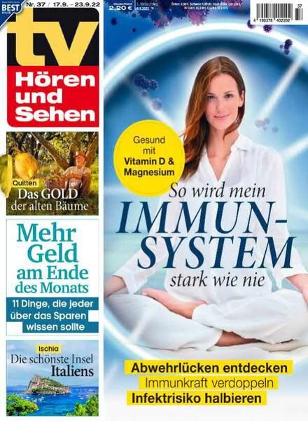 TV Horen und Sehen – 09 September 2022 Cover
