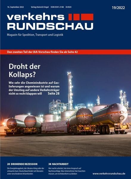 VerkehrsRundschau – 09 September 2022 Cover