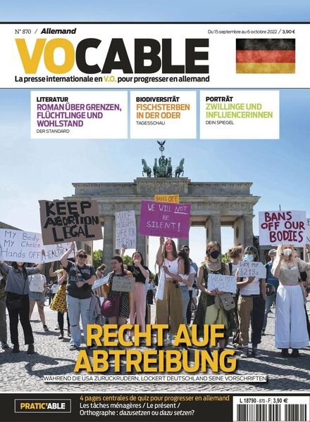 Vocable Allemand – 15 septembre 2022 Cover