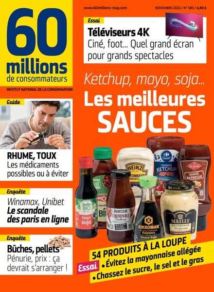 60 Millions de Consommateurs – Novembre 2022 Cover