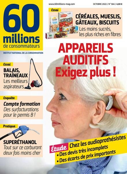 60 Millions de Consommateurs – Octobre 2022 Cover