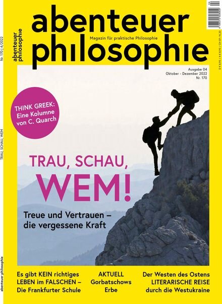 Abenteuer Philosophie – Oktober-Dezember 2022 Cover