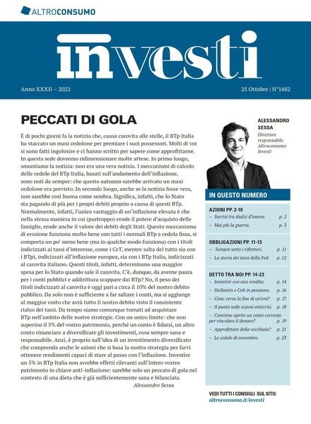 Altroconsumo Investi – 25 Ottobre 2022 Cover