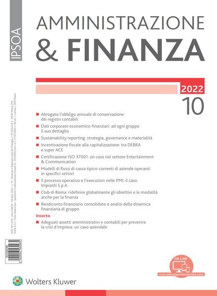 Amministrazione & Finanza – Ottobre 2022 Cover