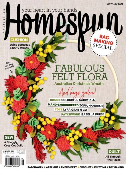 Australian Homespun – October 2022 Cover
