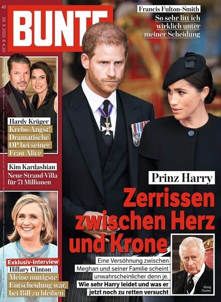 BUNTE – 29 September 2022 Cover