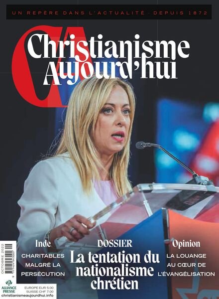 Christianisme Aujourd’hui – Octobre 2022 Cover