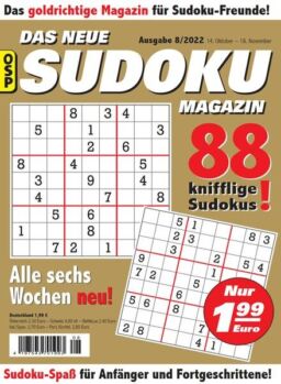 Das Neue Sudoku – Nr 8 2022