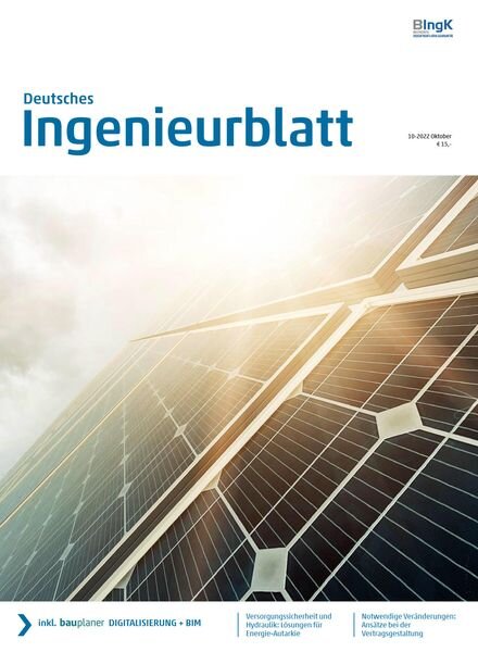 Deutsches IngenieurBlatt – Oktober 2022 Cover