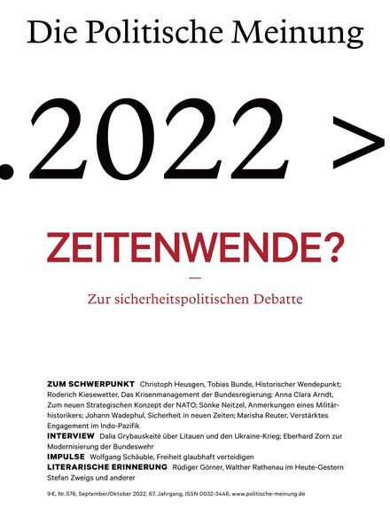 Die Politische Meinung – 13 Oktober 2022 Cover