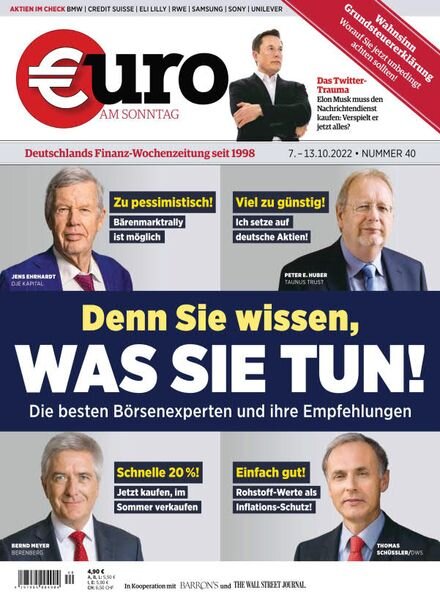 Euro am Sonntag – 07 Oktober 2022 Cover
