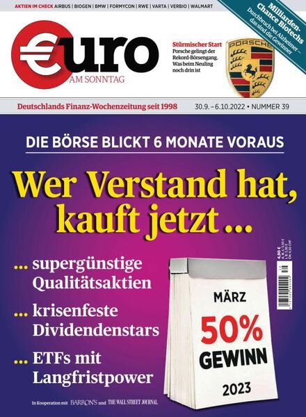 Euro am Sonntag – 30 September 2022 Cover