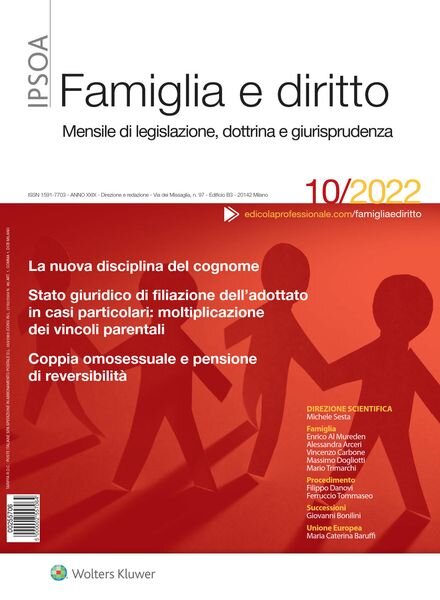 Famiglia e Diritto – Ottobre 2022 Cover