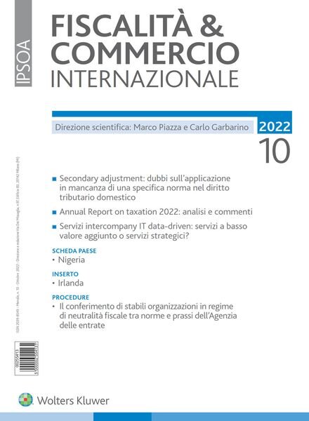 Fiscalita & Commercio Internazionale – Ottobre 2022 Cover