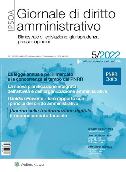 Giornale di diritto amministrativo – N 5 2022 Cover