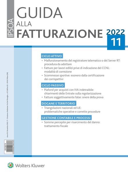 Guida alla Fatturazione – Novembre 2022 Cover
