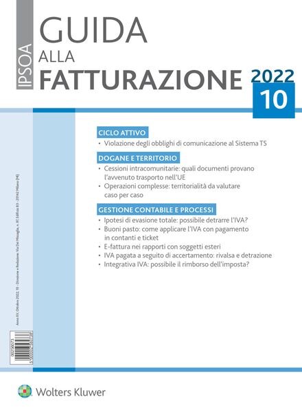 Guida alla Fatturazione – Ottobre 2022 Cover