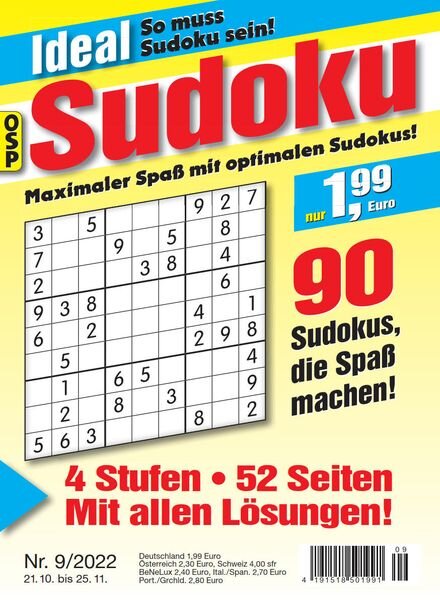 Ideal Sudoku – Nr 9 2022 Cover