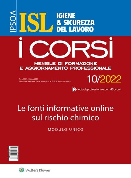 Igiene & Sicurezza del Lavoro Corsi – Ottobre 2022 Cover