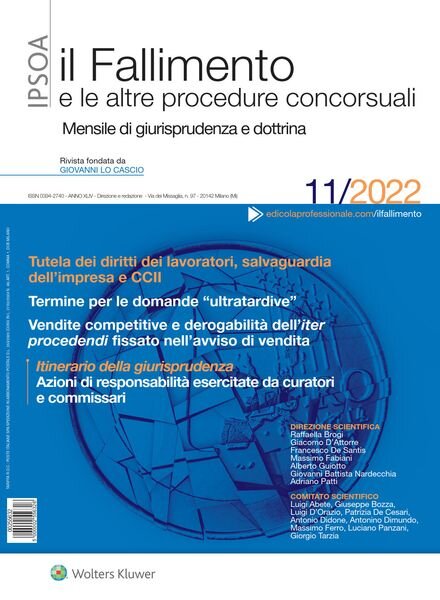 Il Fallimento – Novembre 2022 Cover