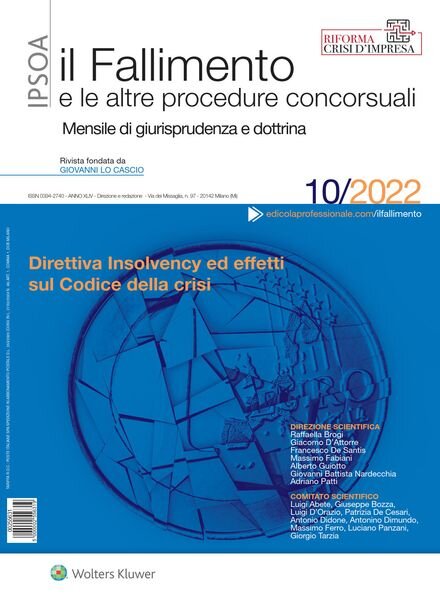 Il Fallimento – Ottobre 2022 Cover