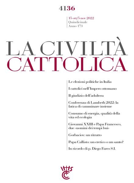 La Civilta Cattolica – 15 Ottobre 2022 Cover