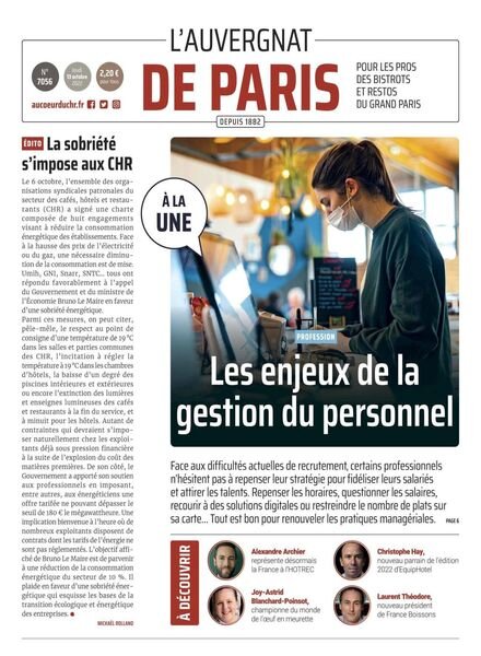 L’Auvergnat de Paris – 13 octobre 2022 Cover