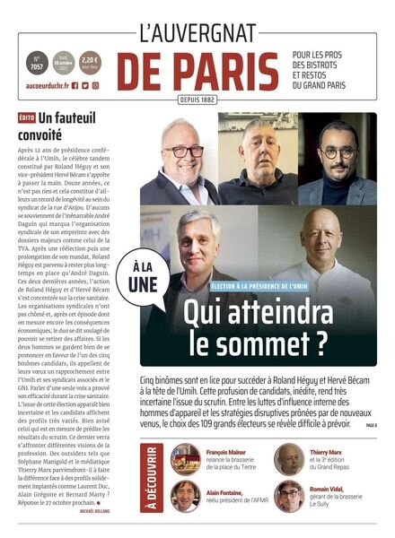 L’Auvergnat de Paris – 20 octobre 2022 Cover