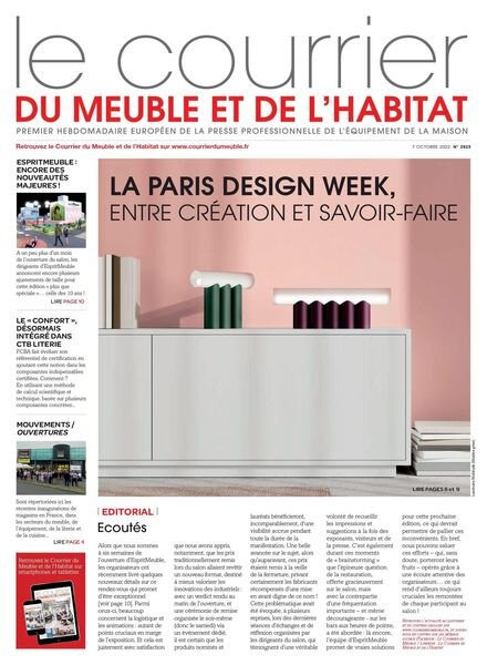 Le courrier du meuble et de l’habitat – octobre 2022 Cover