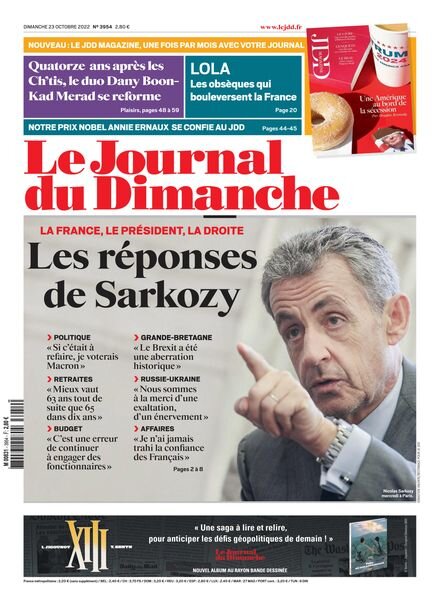 Le Journal du Dimanche – 23 octobre 2022 Cover