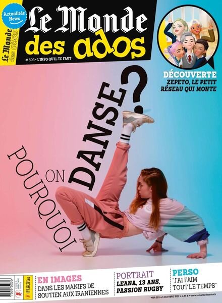 Le Monde des Ados – octobre 2022 Cover