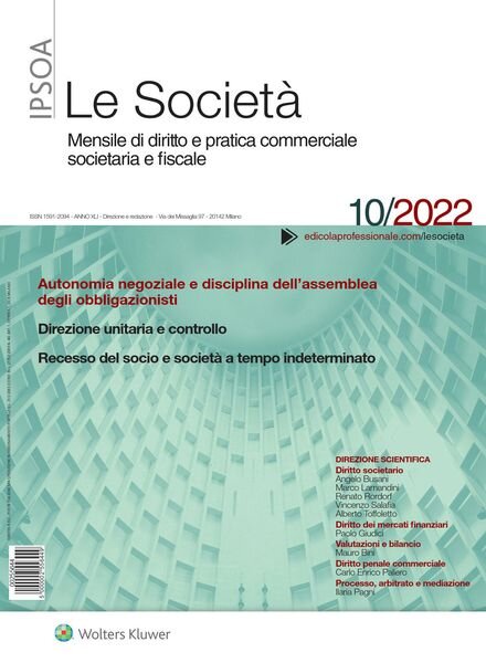 Le Societa – Ottobre 2022 Cover