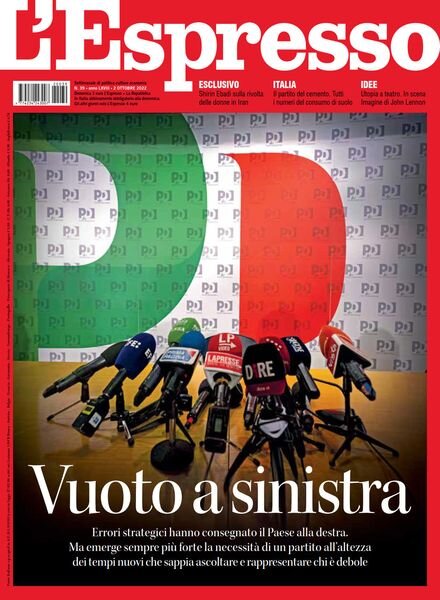 l’Espresso – 2 Ottobre 2022 Cover