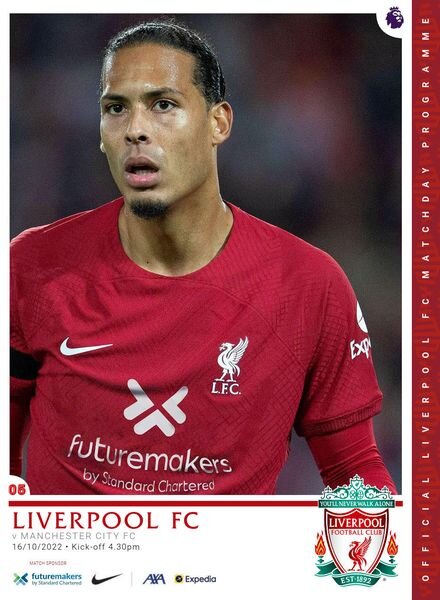 Liverpool FC Programmes – vs Manchester City – 16 October 2022 Cover