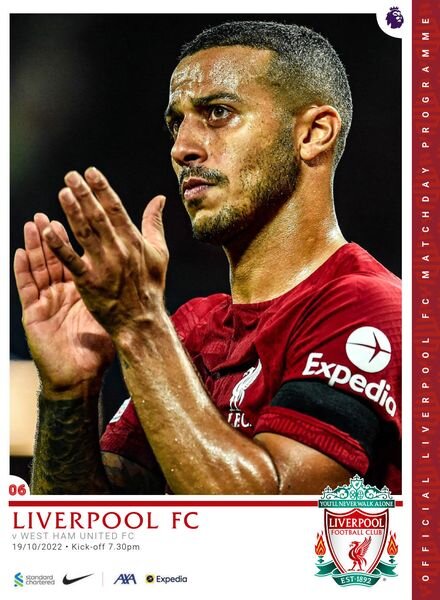 Liverpool FC Programmes – vs West Ham United – 19 October 2022 Cover