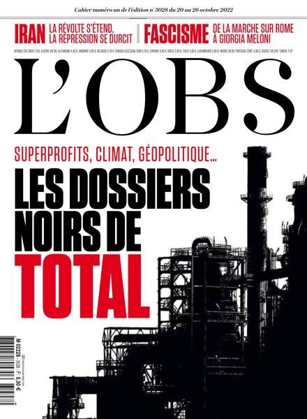 L’Obs – 20 Octobre 2022 Cover