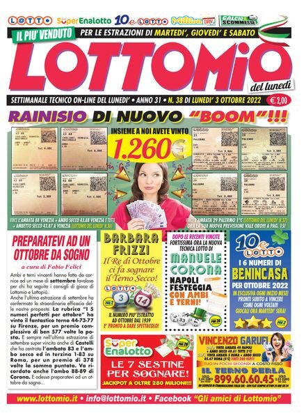 Lottomio del Lunedi – 3 Ottobre 2022 Cover