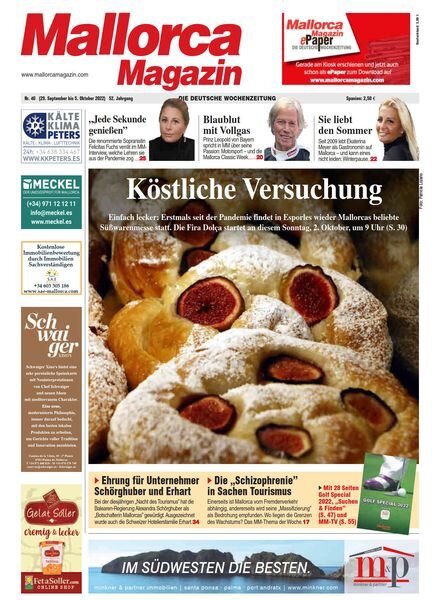 Mallorca Magazin – 29 September 2022 Cover