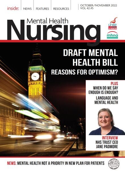 Mental Health Nursing – October-November 2022 Cover
