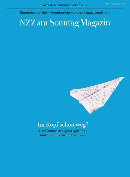 NZZ am Sonntag Magazin – 25 September 2022 Cover