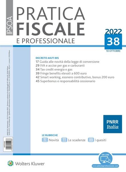 Pratica Fiscale e Professionale – 10 Ottobre 2022 Cover