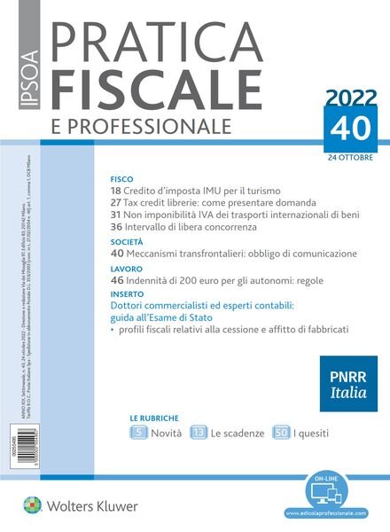 Pratica Fiscale e Professionale – 24 Ottobre 2022 Cover