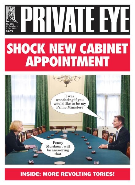 Private Eye Magazine – Issue 1584 – 21 October 2022 Cover